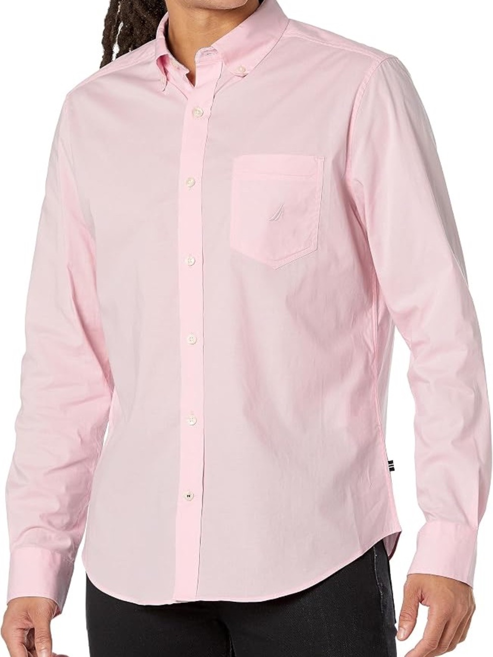 NWT Nautica Mens Classic Fit Stretch Cotton Shirt Size L Pale Orchid